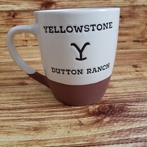 Yellowstone Dutton Ranch White/Brown Stoneware Ceramic Mug 16 Oz